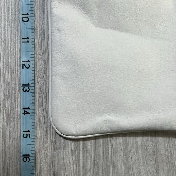 Michael Rome Designs Leather Hand Bag Women's White Snakeskin Print Large Clutch - Picture 14 of 16